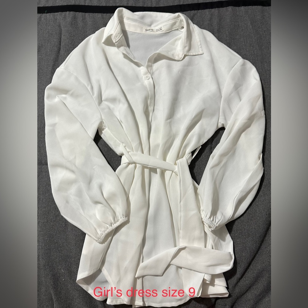 Girls white dress size 9
